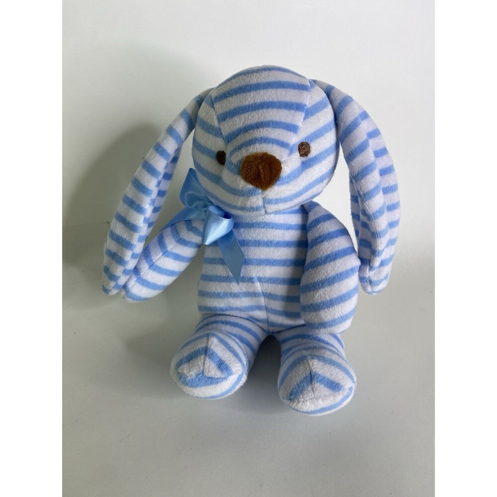 Bunny Rabbit Blue White Striped Plush Stuffed Animal Lovey Toy Houdini Inc 2015